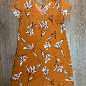 A New Day Orange Floral Mini Dress